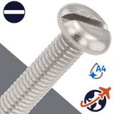 M2.5X0.45 Pan Head Slotted,A4-50 Stainless,DIN 85