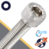 M10X1.5 Socket Head Cap Screw,A2-70 Stainless,ISO 4762