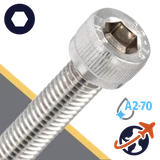 M10X1.5 Socket Head Cap Screw,A2-70 Stainless,ISO 4762