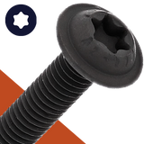 M3X0.5 Torx Button Flange,A2 Stainless + Black Oxide,ISO 7380-2 TX