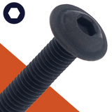 M5X0.8 Socket Button Flange,Stainless + Black Oxide,ISO 7380-2