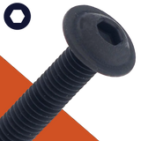 M6X1.0 Socket Button Flange,Stainless + Black Oxide,ISO 7380-2