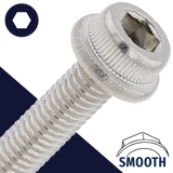 M6X1.0 Flanged Socket,Stainless Steel A2,Smooth Flange