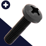 M6 Pan Phillips Screw,DIN 85 / ISO 1580,Black Nylon