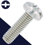 M6X1.0 Pan Head Combi,Stainless Steel A2,Phillips / Slotted Drive