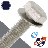 M10X1.5 Hex Head SEMS,Flat Washer OD: 22mm,Stainless