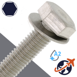 M10X1.5 Hex Head SEMS,Flat Washer OD: 22mm,Stainless