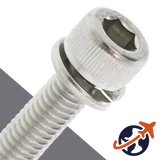 M2.5X0.45 Socket Head SEMS,Split Lock Washer,Stainless