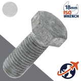 M12X1.75 ISO Hex Bolt,Steel 10.9 Hot Dip Galvanized,ISO 4014/4017 - 18mm WAF