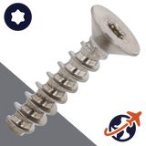 M3.0 Torx Flat Thermoplastics Screw - A2 Stainless