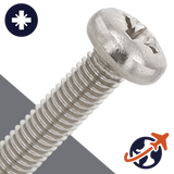 M6 Pozidrive Pan Thread Forming - A2 Stainless DIN 7500-CE