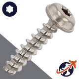 M2.0 Torx Pan Flange Thermoplastics Screw - A2 Stainless