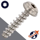 M5.0 Torx Pan Flange Thermoplastics Screw - A2 Stainless