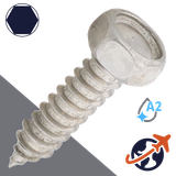 M2.9 Hex Self Tapping - A2 Stainless DIN 7976