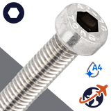 M16X2.0 Low Socket Head Pilot Hole - A4 Stainless DIN 6912