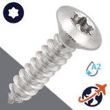 M4.2 Torx Oval Head Tapping Screw - A2 Stainless ISO 14587