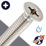 M8X1.25 Phillips Flat Head - A2 Stainless DIN 965