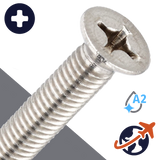 M6X1.0 Phillips Flat Head - A2 Stainless DIN 965