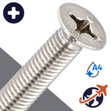 M2.5X0.45 Phillips Flat Head,DIN 965,A4 Stainless Steel