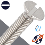 M5X0.8 Slotted Flat Head - A2 Stainless DIN 963
