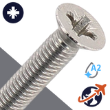 M1.6X0.35 Pozidrive Flat Head - A2 Stainless DIN 965-PZ
