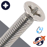 M4X0.7 Pozidrive Flat Head - A2 Stainless DIN 965-PZ