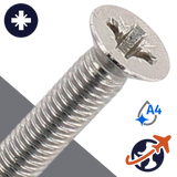 M5X0.8 Pozidrive Flat Head - A4 Stainless DIN 965-PZ