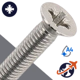 M6X1.0 Pozidrive Flat Head - A4 Stainless DIN 965-PZ