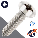 M4.8 Pozidrive Oval Tapping - A4 Stainless DIN 7983-C