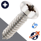 M2.2 Pozidrive Oval Tapping - A4 Stainless DIN 7983-C