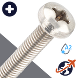 M3X0.5 Phillips Pan Head - A2 Stainless DIN 7985