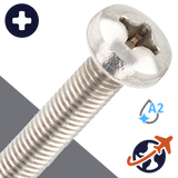M6X1.0 Phillips Pan Head - A2 Stainless DIN 7985