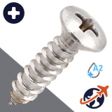 M2.9 Phillips Oval Tapping - A2 Stainless DIN 7983-C