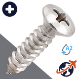 M4.8 Phillips Oval Tapping - A2 Stainless DIN 7983-C