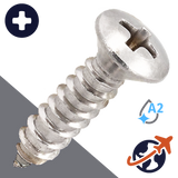 M5.5 Phillips Oval Tapping - A2 Stainless DIN 7983-C