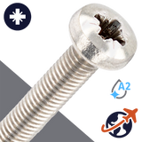M2X0.4 Pozidrive Pan Head - A2 Stainless DIN 7985-PZ