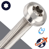 M2.5X0.45 Torx Pan Head - A2 Stainless ISO 14583