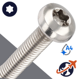 M3X0.5 Torx Pan Head,ISO 14583,A4 Stainless Steel