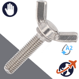 M8X1.25 Wing Bolt American Style - A2 Stainless Steel