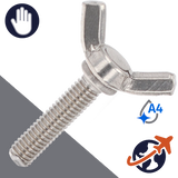 M8x1.25 Wing Bolt American Style - A4 Stainless