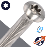 M4X0.7 Torx Oval Head - A2 Stainless Steel ISO 14584