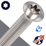 M5X0.8 Torx Oval Head - A4 Stainless ISO 14584