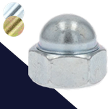 Low Acorn Nut, Coarse,Steel, Zinc Plated,Special Low Height
