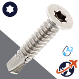 M3.9 Torx Flat Self Drilling - A2 Stainless DIN 7504-O