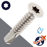 M6.3 Torx Flat Self Drilling - A2 Stainless DIN 7504-O