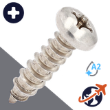 M5.5 Phillips Pan Tapping - A2 Stainless DIN 7981-C