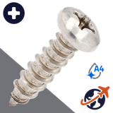 M2.9 Pan Phillips Tapping,DIN 7981-C,A4 Stainless Steel