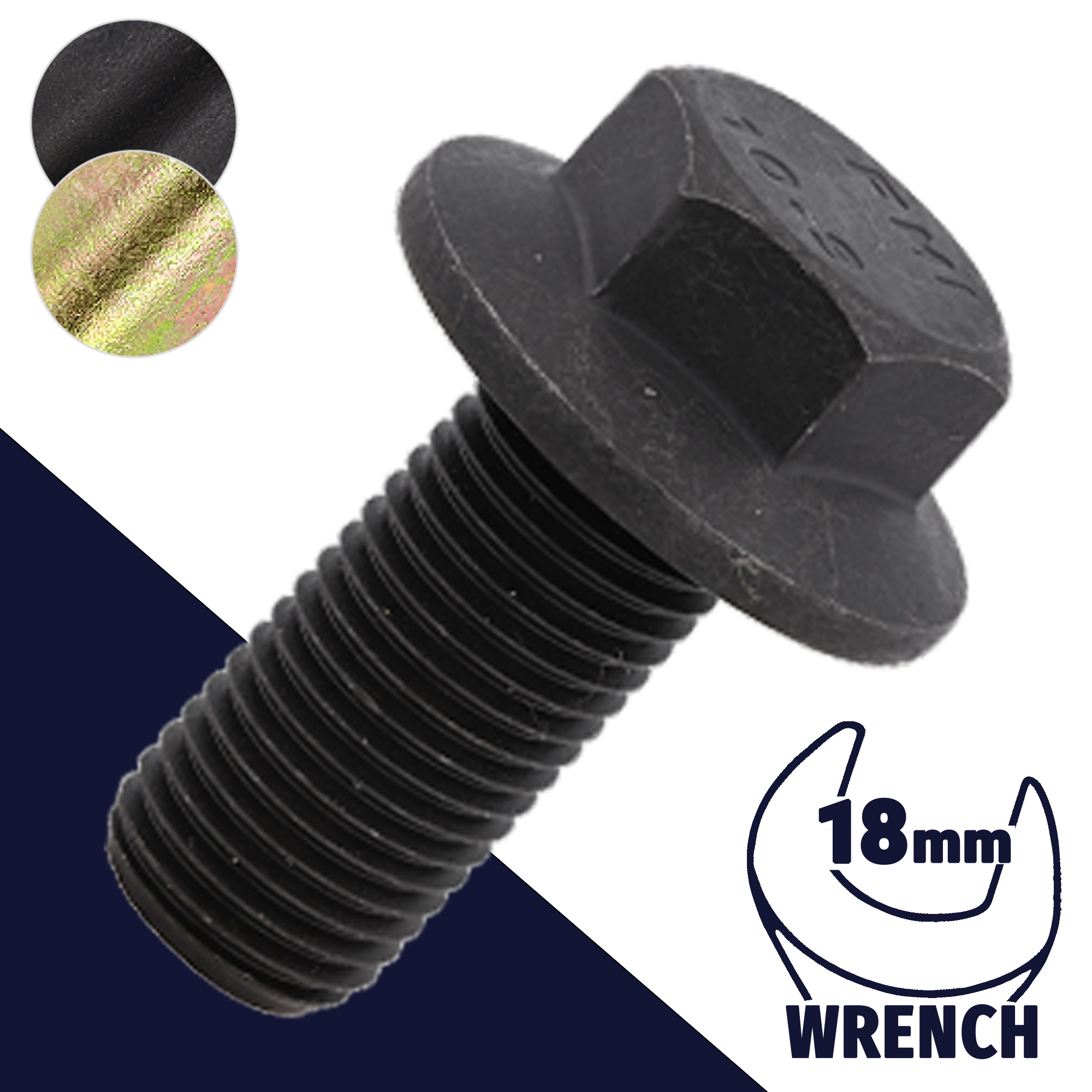 Hex Flange Bolt 10.9 Coarse M14X2.0 / 18mm Wrench DIN 6921 - BelMetric