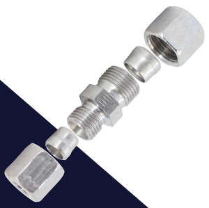 Metric Union Straight Compression Set Zinc Plated Steel