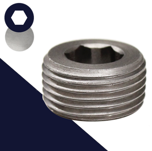 British Taper Allen Plug,Steel, Plain Uncoated,DIN 906 BSPT